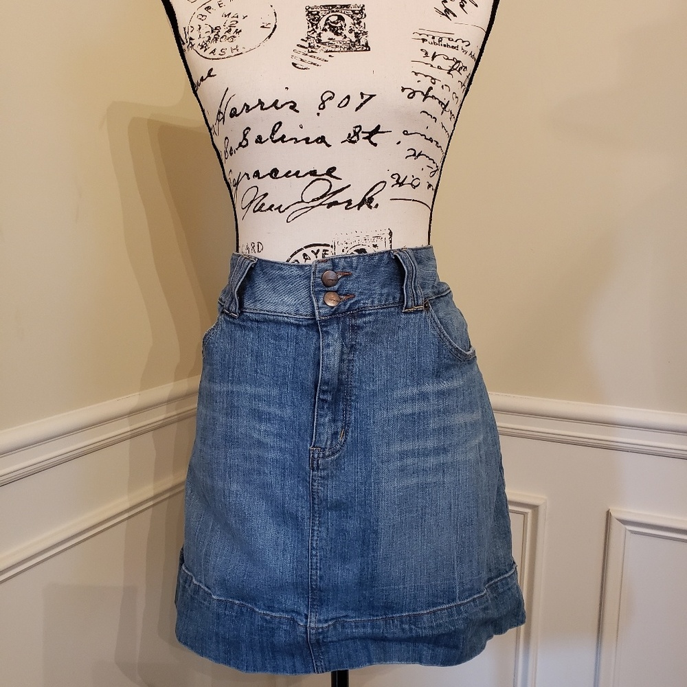 Blue Jean Plus Size Skirt w/ Stitch Detail (18)